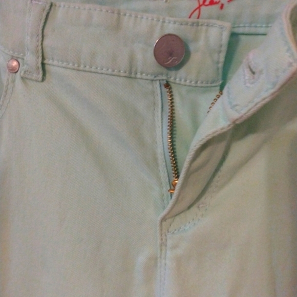 Style & Co Light Mint Green Curvy Fit Pocketed Straight Leg Jeans Size 8 - Picture 5 of 9